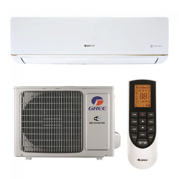 A white gree AC 12000 BTU in a white background