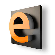 A 3D letter e