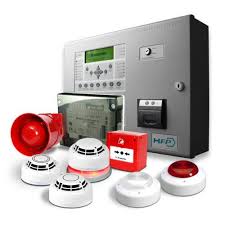 fire alarm installation  devices and accessories in a white background