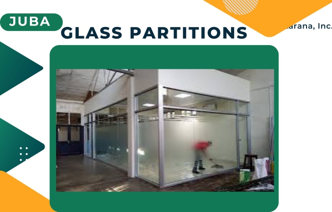 A completely tinted glass partition