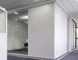 A white gypsum partition