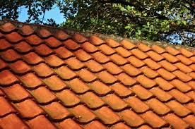 An orange tile roof