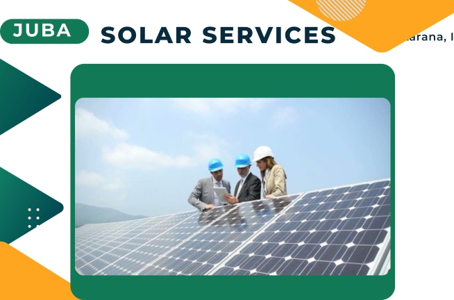 Three technicians on the roof besides solar panels
