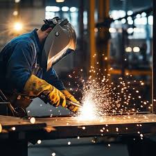 Welding process producing sparks