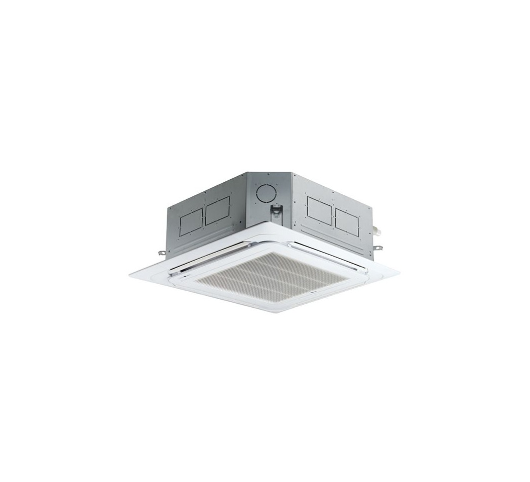A white LG 24K BTU Ceiling AC in a white background