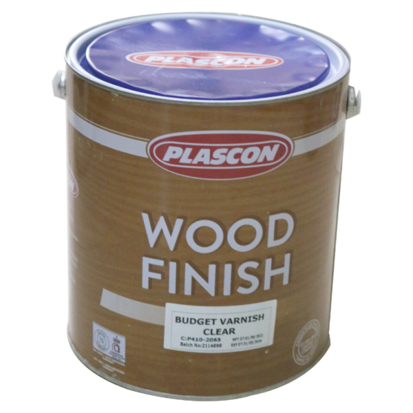 A tin of Plascon wood finish in a white background