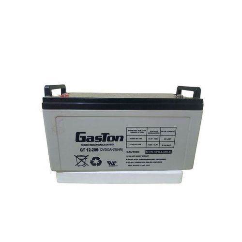 A grey 200Ah Heavy duty Gel  Battery in a white background