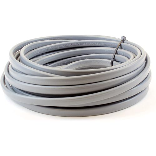 A gray Evin 2.5mm Twin cable in a white background
